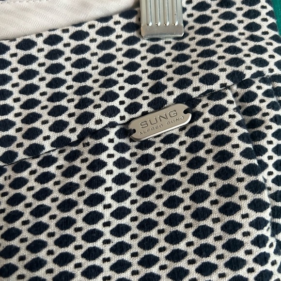 ALFRED SUNG Monochrome Patterned Cropped Pants 4 - Picture 4 of 16